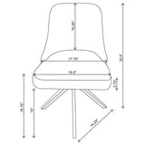 Close-up of side chair upholstery and frame