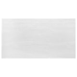 Kerwin dining table top view showing white faux marble veneer