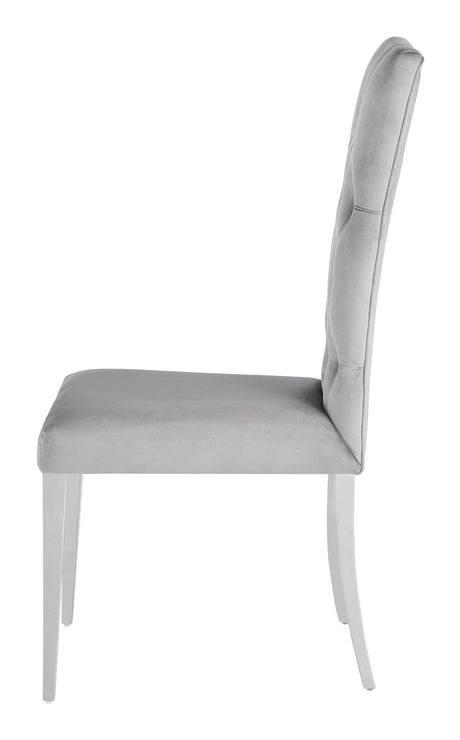 Kerwin side chair set of 2 detailed tufted backrest close-up