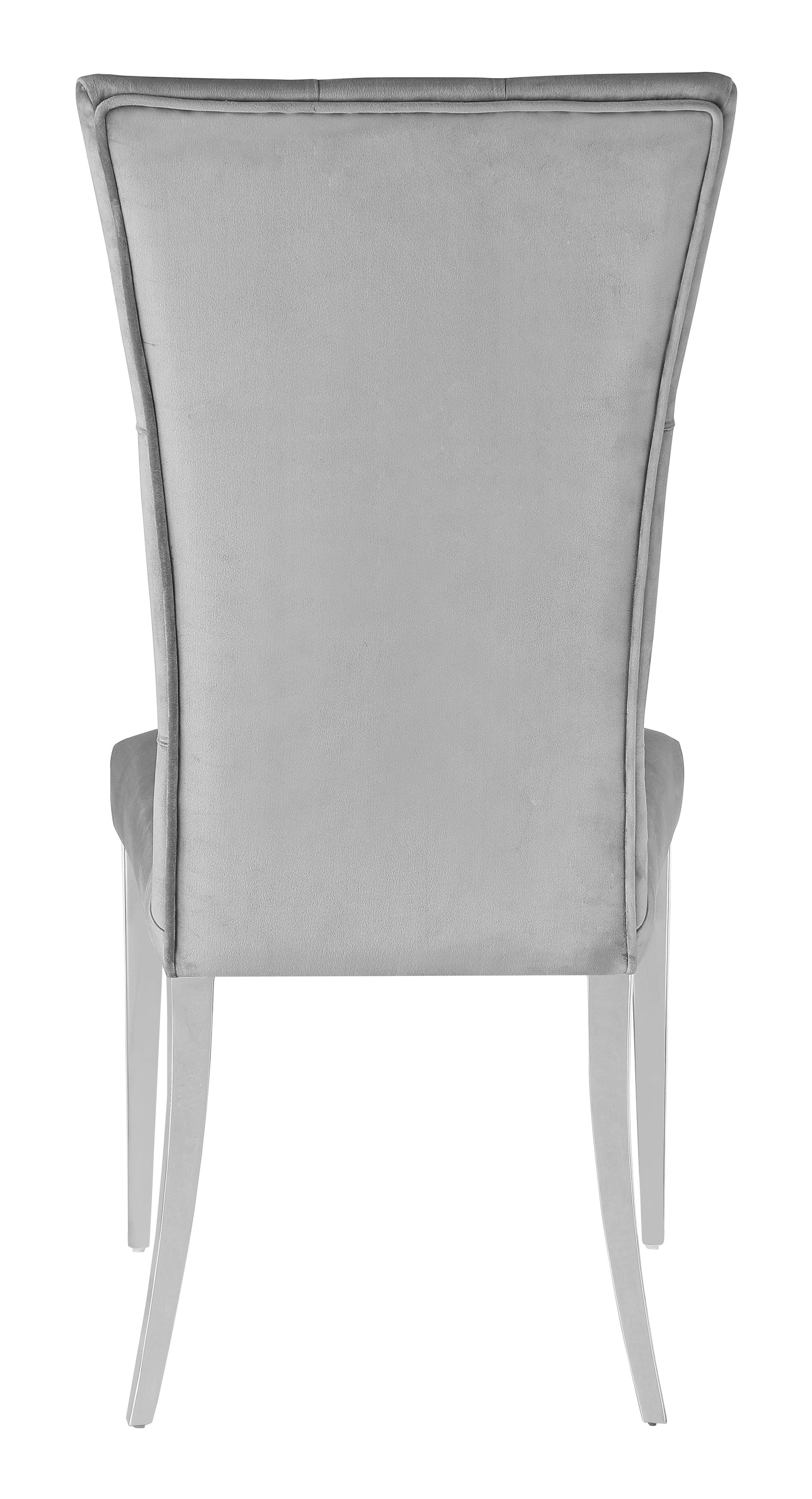 Kerwin side chair set of 2 polished chrome legs and plush velvet seat