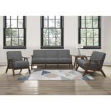 Group view of Damala Gray Accent Chair in living room setting