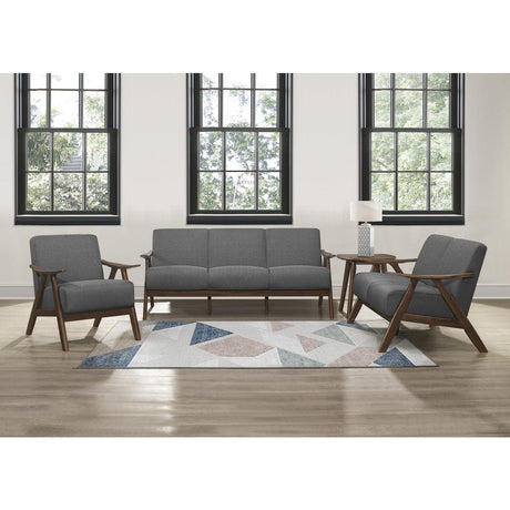 Group view of Damala Gray Accent Chair in living room setting