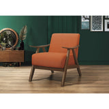 Damala Orange Fabric Accent Chair close-up upholstery detail