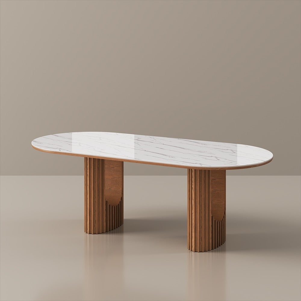Dining table top with subtle texture and shine