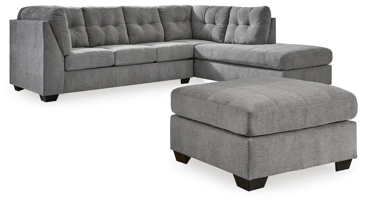 Marleton Gray 2-Piece Sectional with Ottoman — product image 2