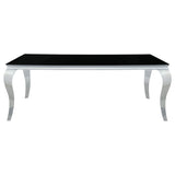 alternative angle of Carone Black glass dining table with matching chairs