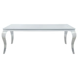 Main view of Carone glass dining table with chairs