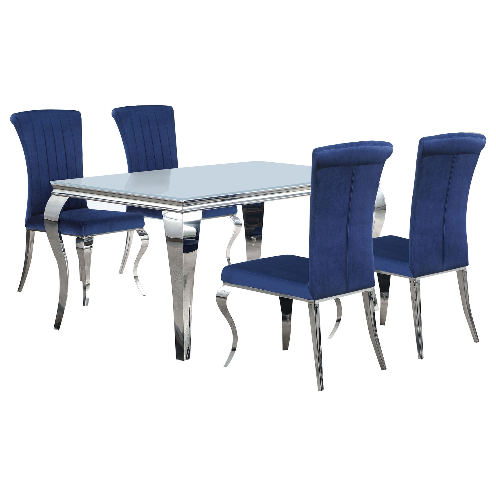 Carone White Blue II dining room set room view