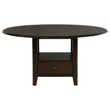 Close-up of drawer with metal knob on Twyla dining table