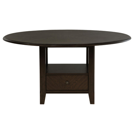 Close-up of drawer with metal knob on Twyla dining table