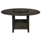 Dining room view of Twyla Dark Cocoa Circular Dining Set