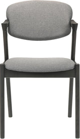 Stevie chair black stained hardwood legs and tropical wood frame details