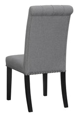 Alana side chair showing rustic espresso tapered legs