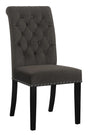 Alana Upholstered Tufted Side Chairs with Nailhead Trim, front angle set of 2