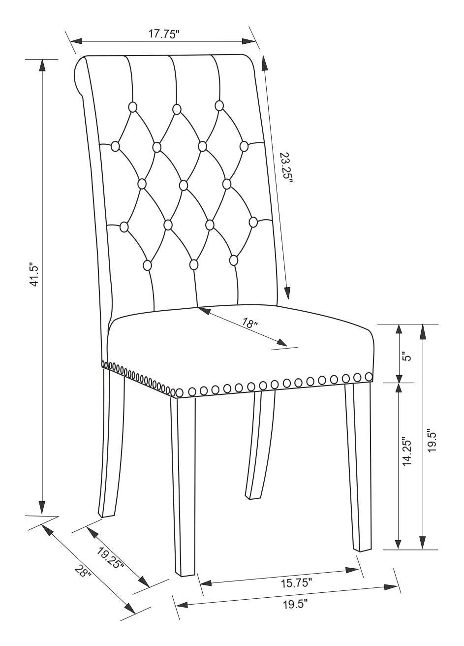 Alana Upholstered Tufted Side Chair angled view