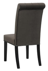 Alana Side Chair showing rustic espresso tapered legs