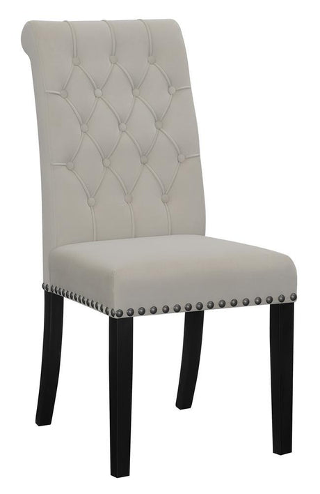 Alana Upholstered Tufted Side Chairs with Nailhead Trim - Front angle view