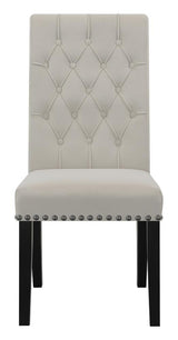 Alana Upholstered Tufted Side Chairs with Nailhead Trim - Side profile