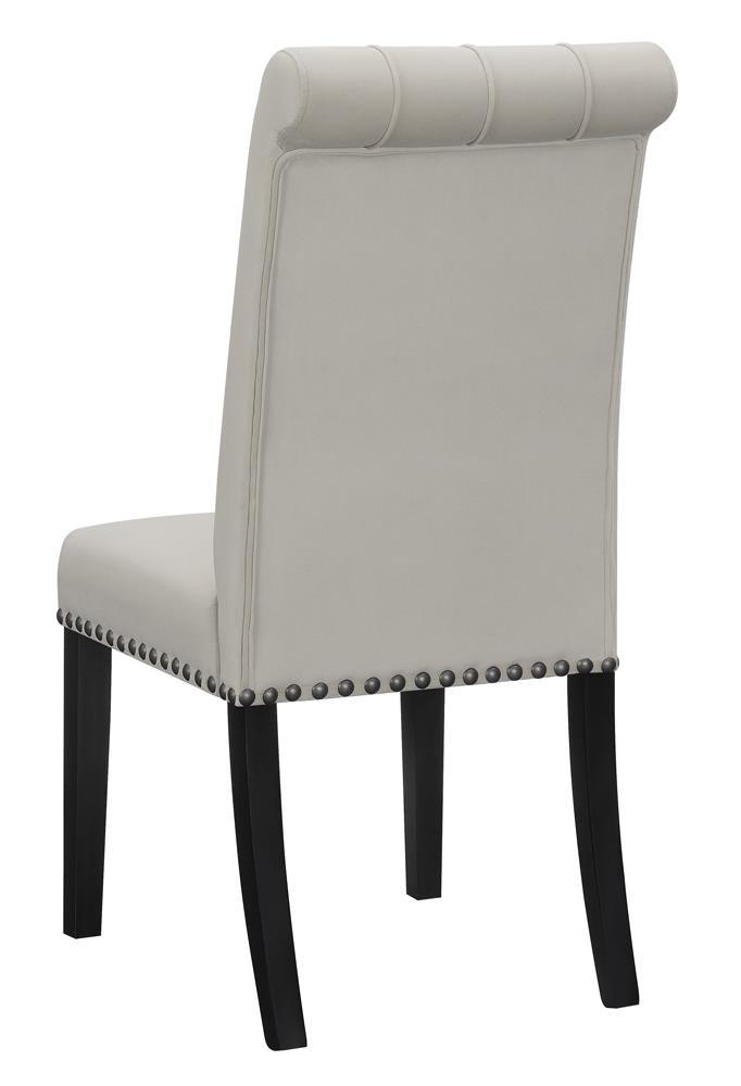 Alana Upholstered Tufted Side Chairs with Nailhead Trim - Nailhead trim detail