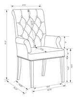 Alana Upholstered Arm Chair staged in a living room setting