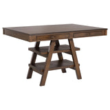 Side view of Dewey counter height dining chair with padded leatherette seat and backrest