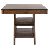 Detail of Dewey dining table drawer for flatware storage