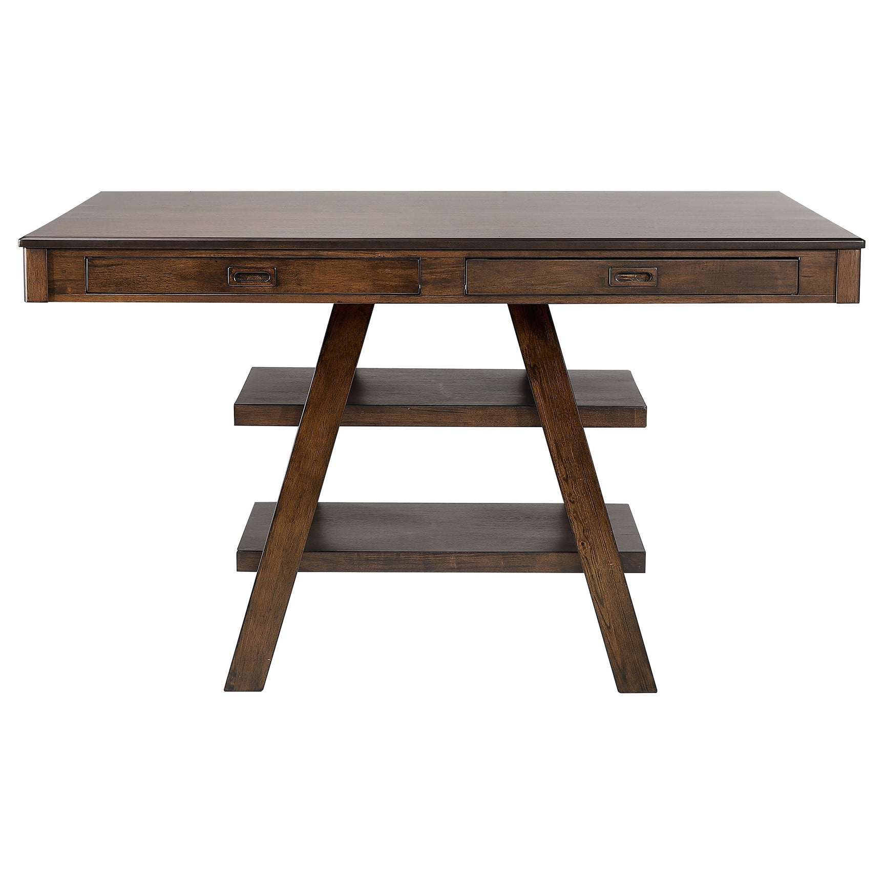 Side view of Dewey Walnut Rectangular Dining Set
