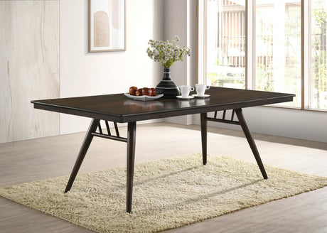 Wes Rectangular Dining Table dark walnut front view