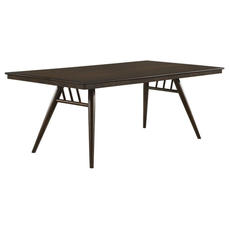 Wes Rectangular Dining Table dark walnut side angle
