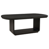 Dining table pedestal base with burnished black finish