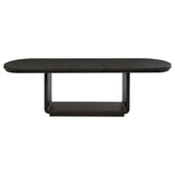 Close-up of table extension mechanism with removable leaf