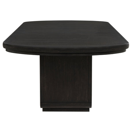 Top view showing ash veneer finish on table surface
