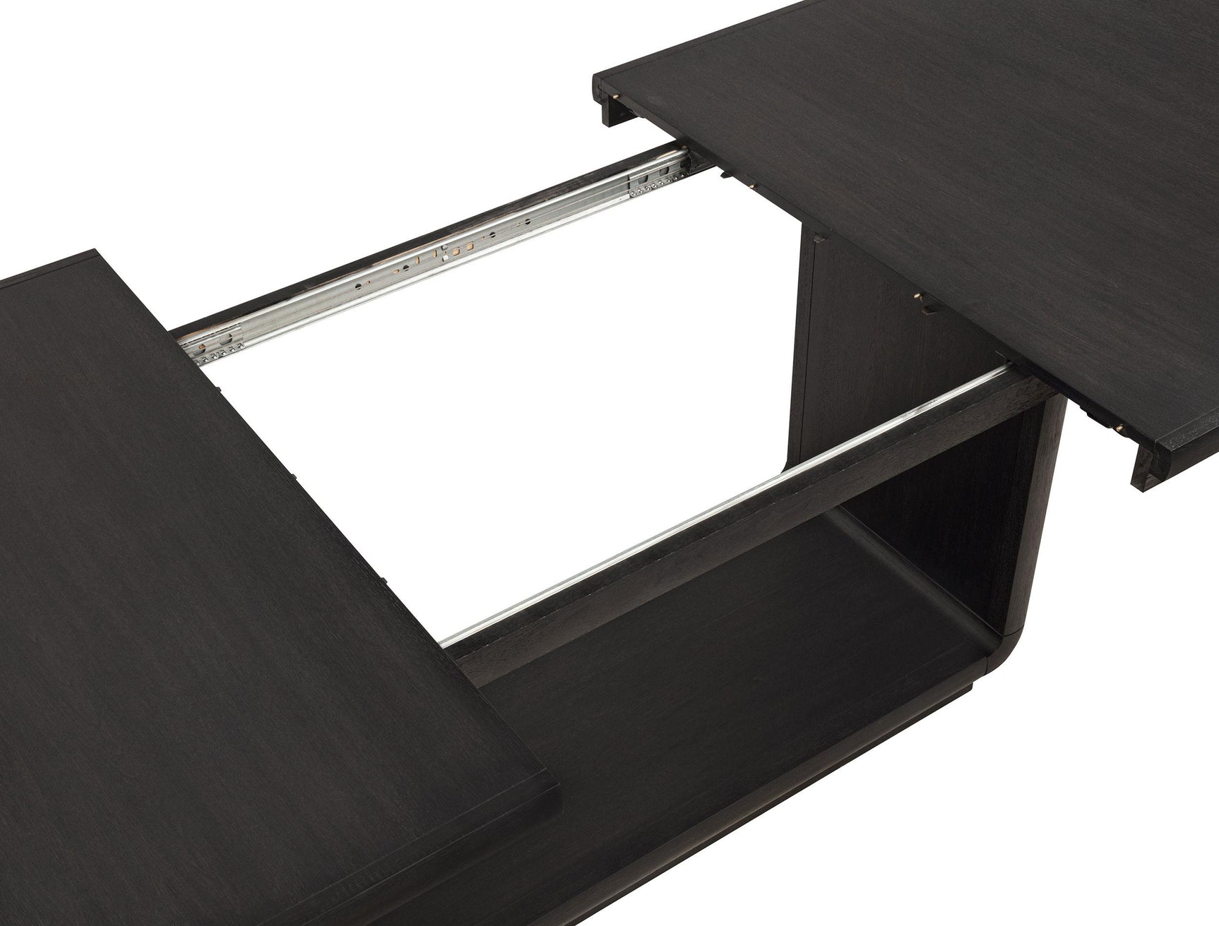 Side profile of Leandro dining table with pedestal