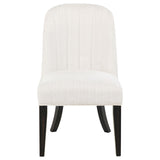 Leandro chair back with channel tufting in cream fabric