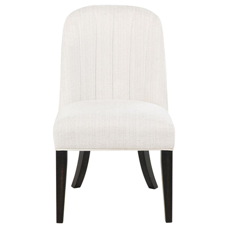 Leandro chair back with channel tufting in cream fabric