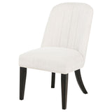 Leandro chair burnished black legs closeup