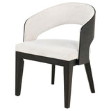Leandro chair open barrel design with cream fabric