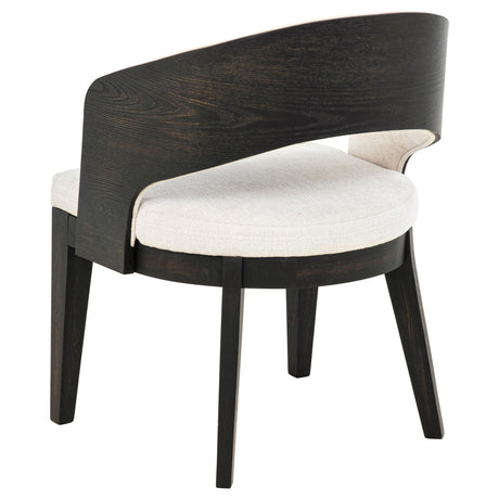 Leandro chair backrest wrapped in cream fabric