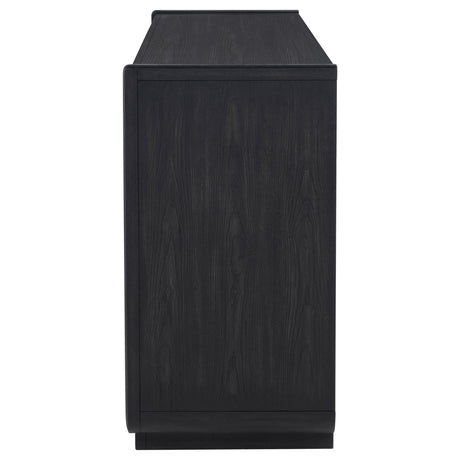 Leandro sideboard drawers showing felt lining