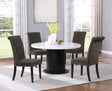 Main view of Suzanne black and white circular dining room set