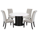 room view of Sherry Sand Round Marble Top Dining Room Set dining room furniture