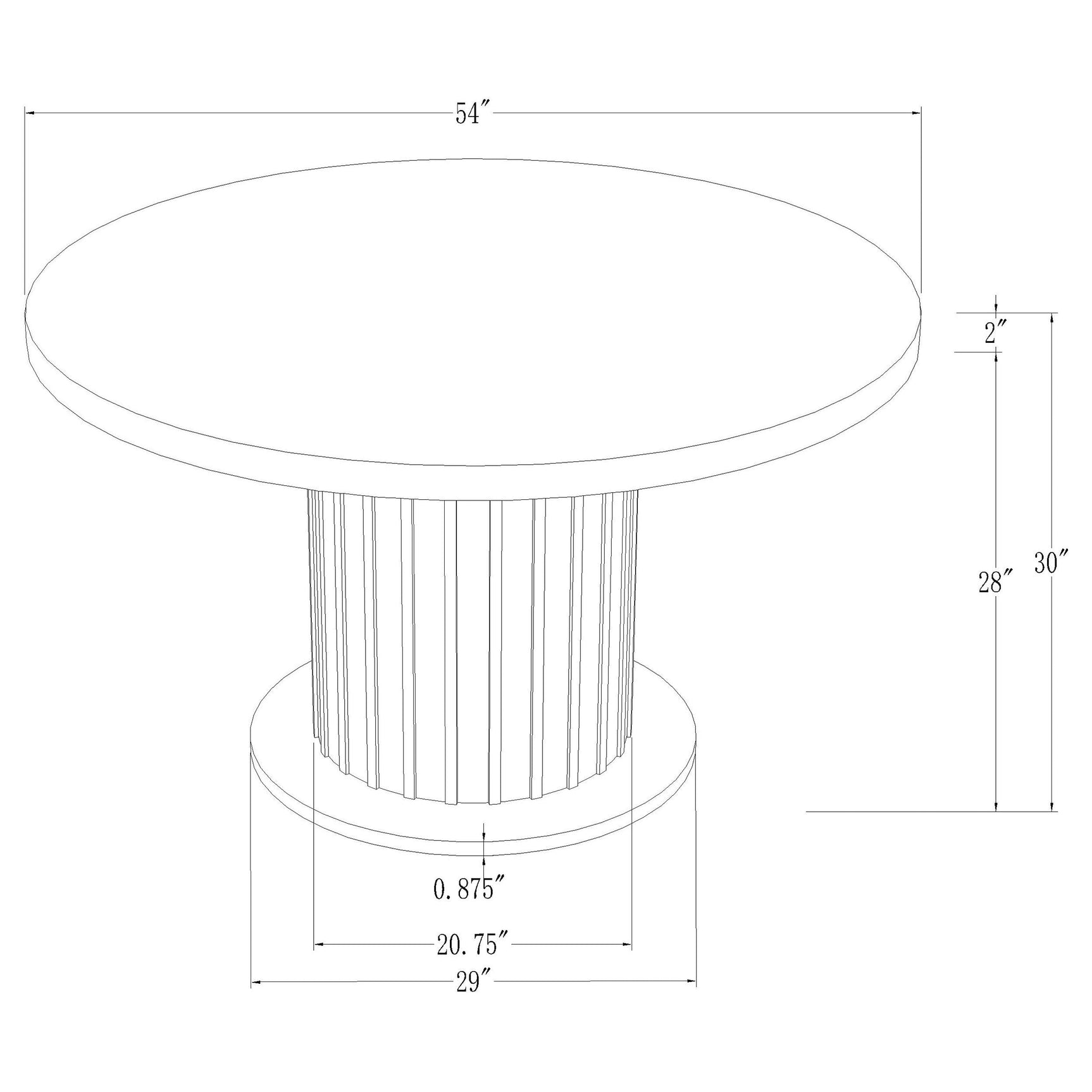 Side view of Suzanne dining chairs around table