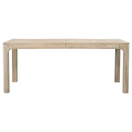 Wooden leg with leveler under Solano dining table