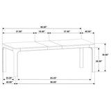 Back view of Solano 90-inch dining table