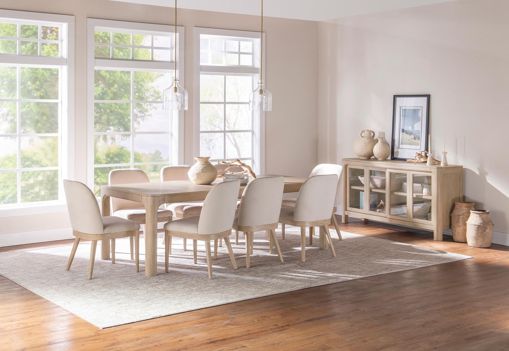 Solano dining table top surface in weathered mango