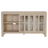 Solano Sliding Door Dining Sideboard in weathered mango finish, front view