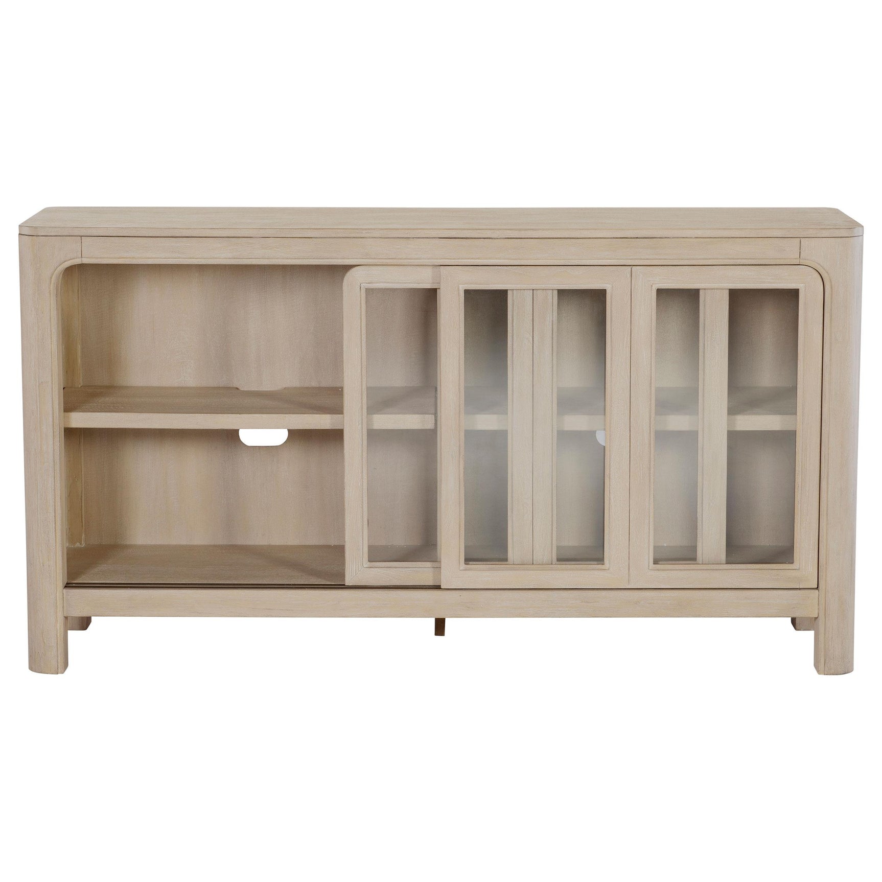 Solano Sliding Door Dining Sideboard in weathered mango finish, front view