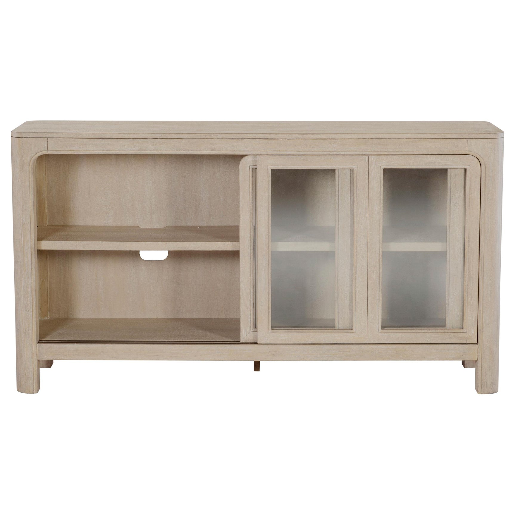 Solano Sliding Door Dining Sideboard in weathered mango finish, front view