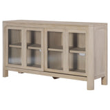 Solano Sliding Door Dining Sideboard in weathered mango finish, front view