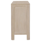 Solano Sliding Door Dining Sideboard in weathered mango finish, front view